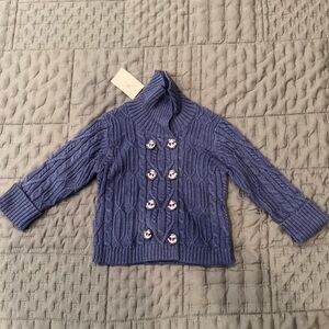 Kids Blue Cable Knit Jacket